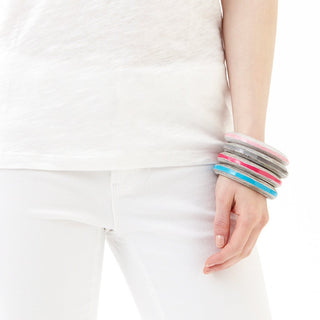 Light Grey Pebble Bangle - Swaziland